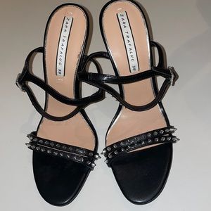 Edgy black studded Zara heels, never worn